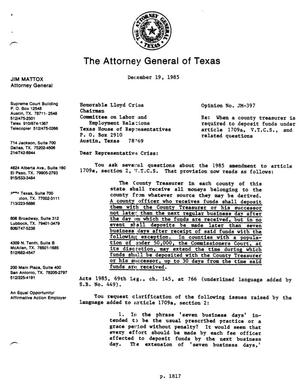 Texas Attorney General Opinion: JM-397