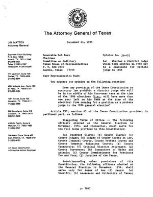 Texas Attorney General Opinion: JM-402