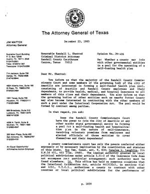Texas Attorney General Opinion: JM-406