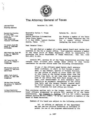 Texas Attorney General Opinion: JM-413