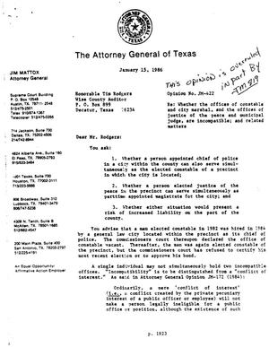 Texas Attorney General Opinion: JM-422