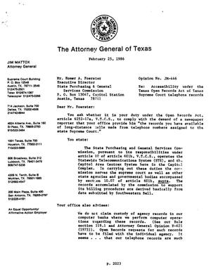 Texas Attorney General Opinion: JM-446