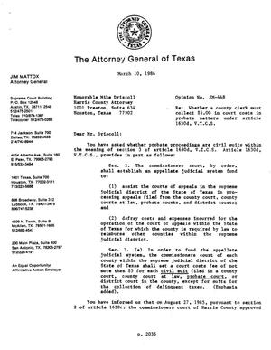Texas Attorney General Opinion: JM-448