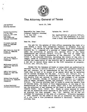 Texas Attorney General Opinion: JM-453