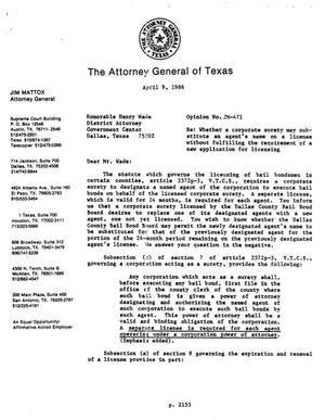 Texas Attorney General Opinion: JM-471