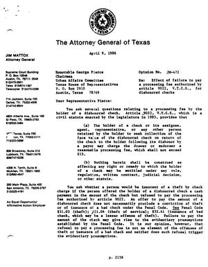 Texas Attorney General Opinion: JM-472