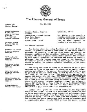 Texas Attorney General Opinion: JM-493