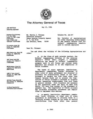 Texas Attorney General Opinion: JM-497