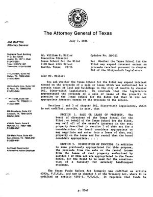 Texas Attorney General Opinion: JM-511