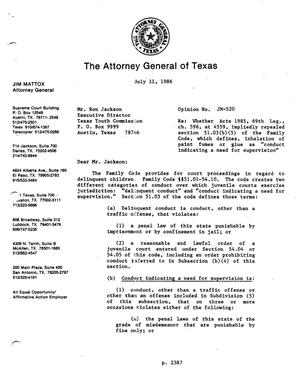 Texas Attorney General Opinion: JM-520