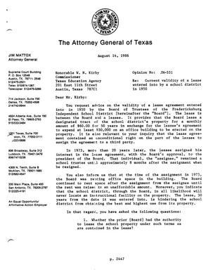 Texas Attorney General Opinion: JM-531