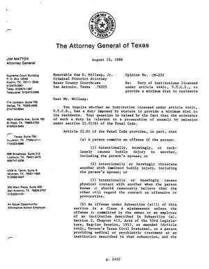 Texas Attorney General Opinion: JM-532