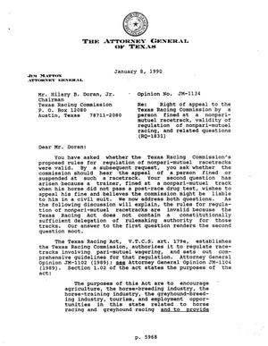Primary view of object titled 'Texas Attorney General Opinion: JM-1134'.