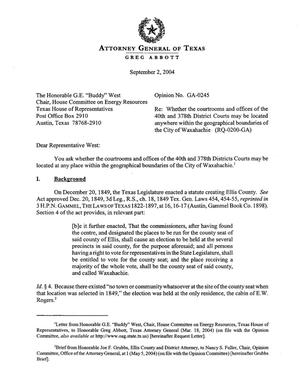 Texas Attorney General Opinion: GA-0245