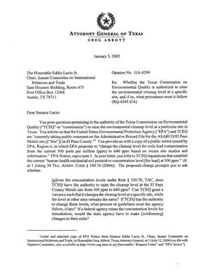 Texas Attorney General Opinion: GA-0290