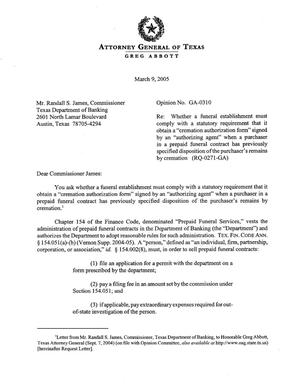 Texas Attorney General Opinion: GA-0310