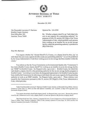 Texas Attorney General Opinion: GA-0390