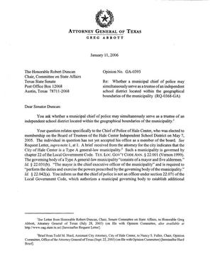 Primary view of object titled 'Texas Attorney General Opinion: GA-0393'.