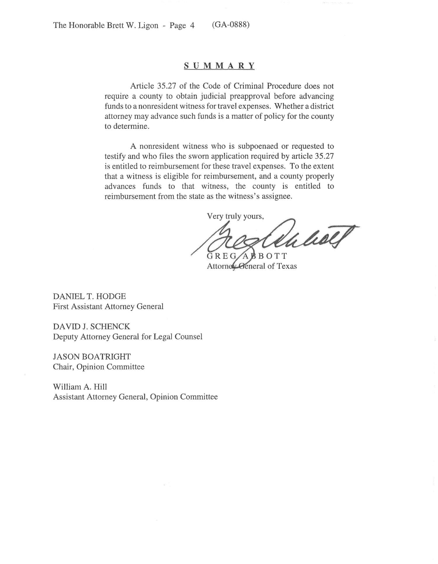 Texas Attorney General Opinion: GA-0888
                                                
                                                    [Sequence #]: 4 of 4
                                                