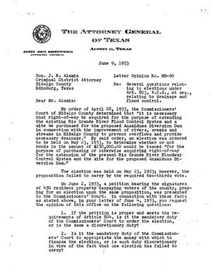 Primary view of object titled 'Texas Attorney General Opinion: MS-60'.
