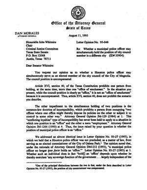 Primary view of object titled 'Texas Attorney General Opinion: LO95-048'.