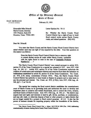 Primary view of object titled 'Texas Attorney General Opinion: LO93-011'.
