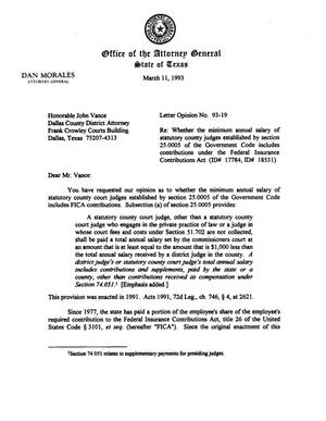 Texas Attorney General Opinion: LO93-019