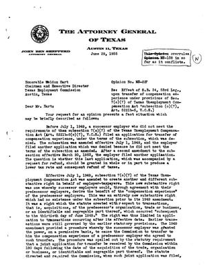 Primary view of object titled 'Texas Attorney General Opinion: MS-227'.
