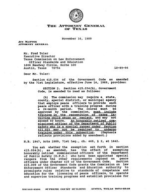 Primary view of object titled 'Texas Attorney General Opinion: LO89-96'.