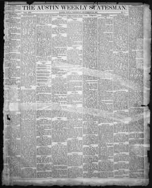 Primary view of object titled 'The Austin Weekly Statesman. (Austin, Tex.), Vol. 13, No. 3, Ed. 1 Thursday, September 20, 1883'.