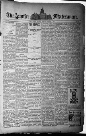 Primary view of object titled 'The Austin Statesman. (Austin, Tex.), Vol. 19, No. 53, Ed. 1 Thursday, December 5, 1889'.