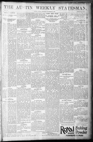 The Austin Weekly Statesman. (Austin, Tex.), Vol. 20, Ed. 1 Thursday, November 19, 1891