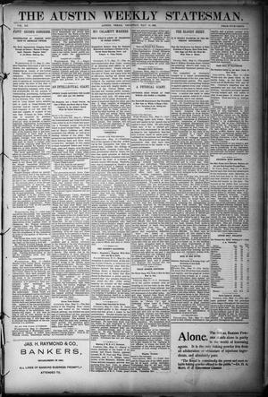 Primary view of object titled 'The Austin Weekly Statesman. (Austin, Tex.), Vol. 20, Ed. 1 Thursday, May 19, 1892'.