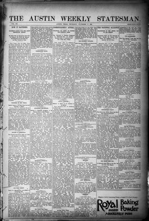 The Austin Weekly Statesman. (Austin, Tex.), Vol. 20, Ed. 1 Thursday, November 17, 1892