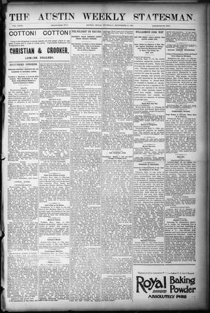 Primary view of object titled 'The Austin Weekly Statesman. (Austin, Tex.), Vol. 23, Ed. 1 Thursday, September 14, 1893'.