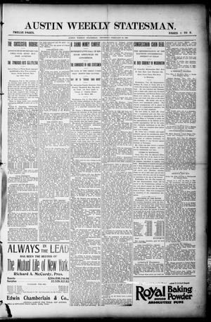 Austin Weekly Statesman. (Austin, Tex.), Ed. 1 Thursday, February 13, 1896