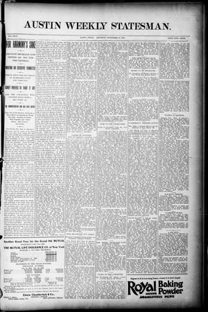 Primary view of object titled 'Austin Weekly Statesman. (Austin, Tex.), Vol. 26, Ed. 1 Thursday, September 10, 1896'.