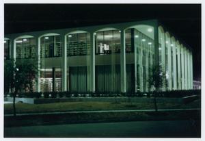 Primary view of object titled '[Helen Hall Library At Night]'.