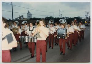 Primary view of object titled '[Clear Creek High School Band in a Parade]'.