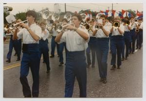 Primary view of object titled '[Clear Lake High School Band in a Parade]'.
