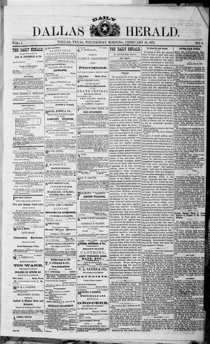 Primary view of object titled 'Dallas Daily Herald (Dallas, Tex.), Vol. 1, No. 8, Ed. 1 Wednesday, February 19, 1873'.