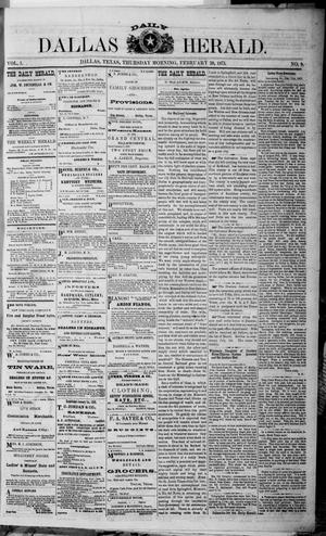 Dallas Daily Herald (Dallas, Tex.), Vol. 1, No. 9, Ed. 1 Thursday, February 20, 1873