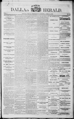 Dallas Daily Herald (Dallas, Tex.), Vol. 1, Ed. 1 Wednesday, April 16, 1873