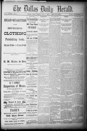Primary view of object titled 'The Dallas Daily Herald. (Dallas, Tex.), Vol. 5, No. 102, Ed. 1 Tuesday, July 3, 1877'.