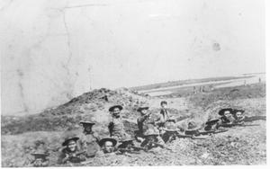 Primary view of object titled 'Soldiers Training in Trenches at Camp Bowie'.