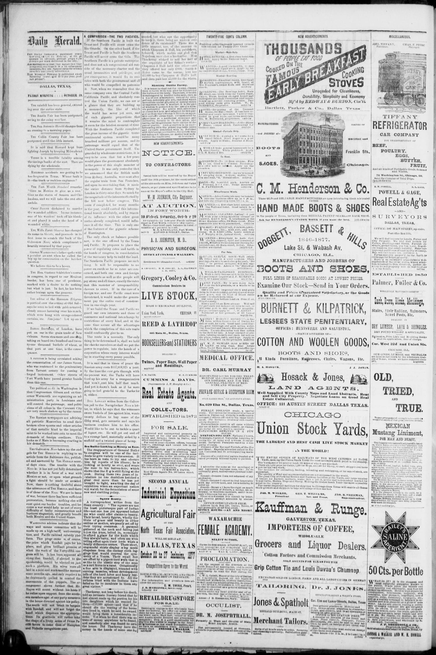 The Dallas Daily Herald. (Dallas, Tex.), Vol. 5, No. 122, Ed. 1 Friday, October 19, 1877
                                                
                                                    [Sequence #]: 2 of 4
                                                