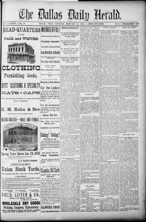 The Dallas Daily Herald. (Dallas, Tex.), Vol. 6, No. 11, Ed. 1 Saturday, February 23, 1878