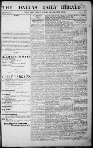 Primary view of object titled 'The Dallas Daily Herald. (Dallas, Tex.), Vol. 27, No. 134, Ed. 1 Thursday, April 29, 1880'.