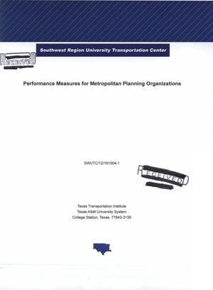 Performance measures for metropolitan planning organizations