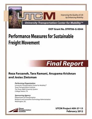 Performance Measures for Sustainable Freight Movement